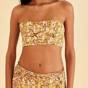 Farm Rio star fruit light pink tropical crop top Size M